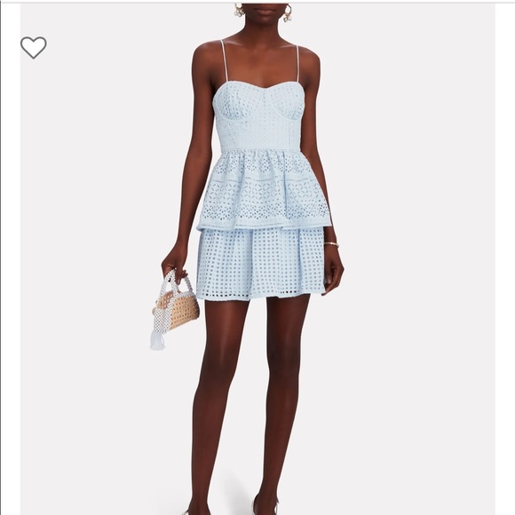 Self-Portrait Dresses & Skirts - Self Portrait Broderie Anglaise Mini Dress